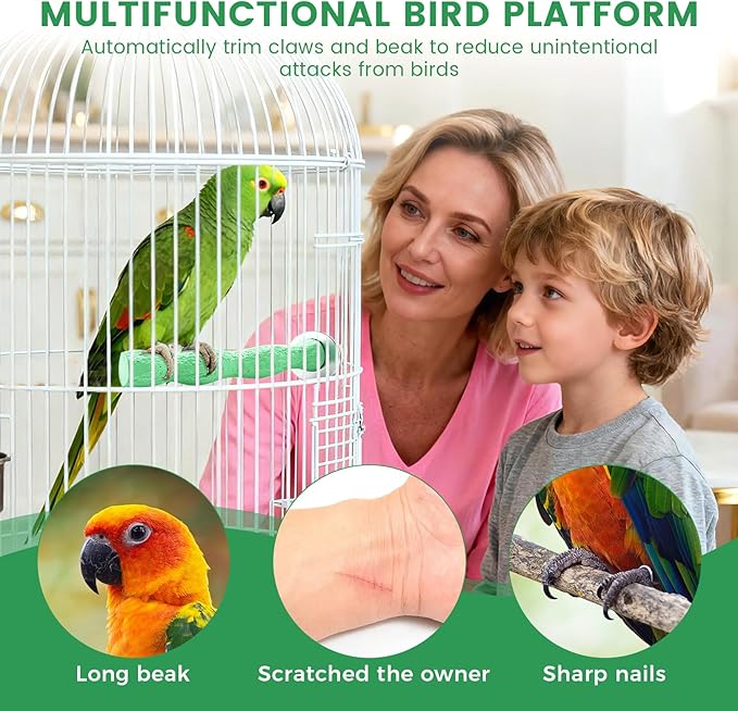 2pcs Bird Beak Grinding Stone, Anti-Slip Parakeet Nail Trimming Stick Resin, Bird Parrot Cage Perch Stand Platform Foot, Claws Trimmer Chewing Toys for Budgies, Parakeets, Cockatiels, Conures