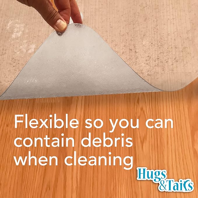 Under Pet Cage Mat for Bird Cages, Reptile Aquariums, Dog Kennels, Water-Resistant Pad for Hard Floors and Surfaces, 46 Inches x 96 Inches, Clear