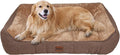 Orthopedic Dog Bed for Extra Large Dogs - Extra Thick Supportive Dog Couch Bed, Pet Beds Sofa with Waterproof Washable Cover & Non-Slip Bottom, Brown, 42x30 Inch
