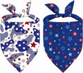 4th of July Dog Bandanas, 2 Pack Reversible USA Patriotic Bandana for Boy and Girl, Premium Durable Fabric, American Flag Pet Scarf for Small Medium Large and Extra Large Dogs