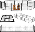 NEWBULIG Dog Playpen 16 Panels 24" Height Foldable Heavy Duty Metal Dog Exercise Playpen Puppy Fence for Indoor Outdoor Yard