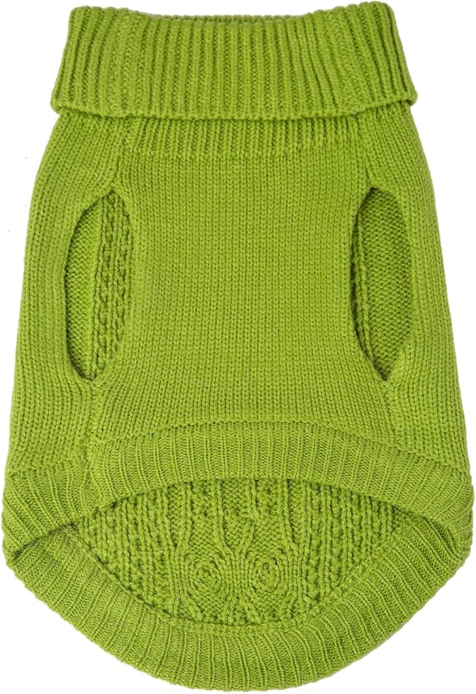 Stretchy Cat Sweater - 17 Colors & 6 Sizes | Snug Winter-Ready Knit for Boy/Girl Cats & Kittens(Green, X-Small)