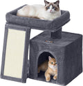 Feandrea Small Cat Tree, Cat Tower Condo, Scratching Ramp, Large Top Perch, Cave, 20.1 x 15.4 x 18.3 Inches, Dark Gray UPCT010GS02S