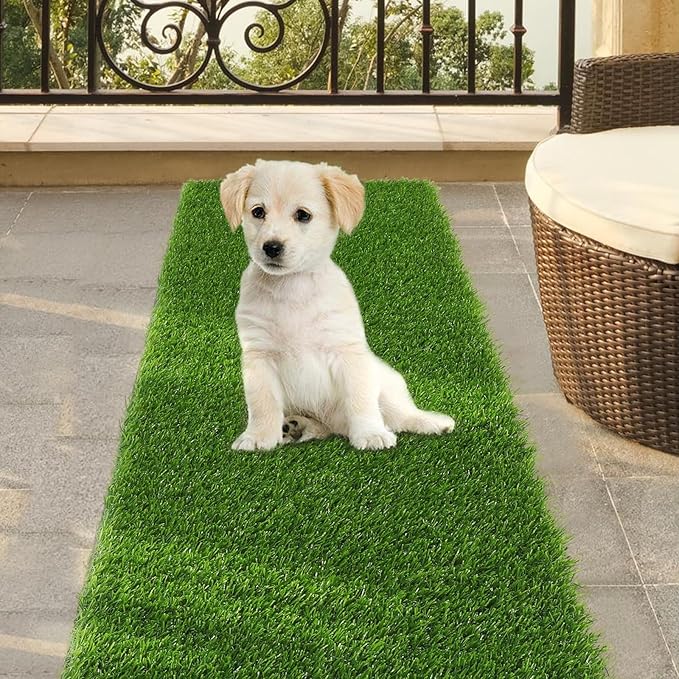 Bsmathom Artificial Grass Rug Indoor Outdoor Rug, Professional Dog Potty Training Rug, Fake Grass Rug Synthetic Grass Mat Door Mats with Drainage Holes for Balcony Patio Garden (39.3 x 31.5Inch)