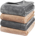 Onarway Dog Blanket Washable for Puppy: 4 Packs Dog Blankets 28”x20” - Fluffy Soft Small Throw for Cat Puppy Kitten Dogs - Fleece Pet Blankets for Bed Sofa Car and Indoor - Grey and Khaki