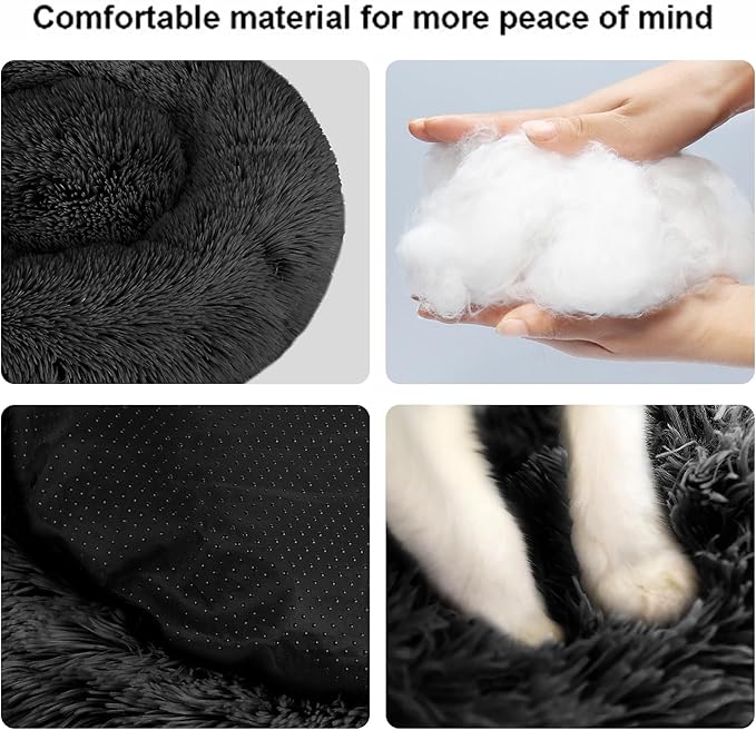 Cat Beds for Indoor Cats,15.7 Inch Small Cats Beds, Washable-Round Pet Bed for Puppy and Kitten with Slip-Resistant Bottom