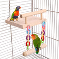 Parrot Climbing Ladder, Bird Wooden Playground with Climbing Ladder Stand, Parrot Play Stand, Bird Swing for Green Cheeks, Small Lovebirds, Goldens, Hamsters, Bird Cage Chew Toy Set (Multi-Colored)
