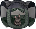 Furhaven Portable Dog Playpen Cat Tent, Pet playground,Kennel foldable indoor outdoor zippered puppy crate - Hunter Green, Large