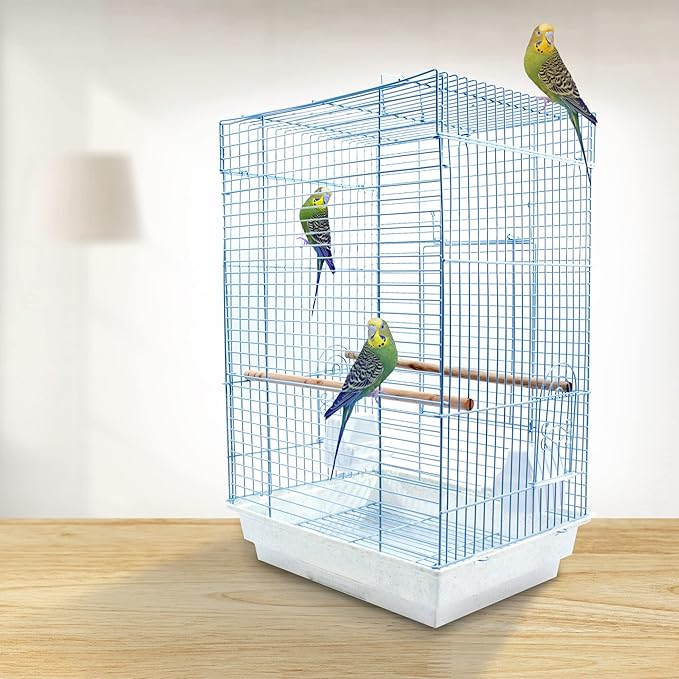 PENN-PLAX Cockatiel & Small Parrot Starter Kit with Birdcage, Cover, and Accessories – Perfect for Cockatiels, Conures, and Small Parrots – Square Dome – White