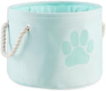 Bone Dry Pet Storage Collection Collapsible Bin, Small Round, Aqua