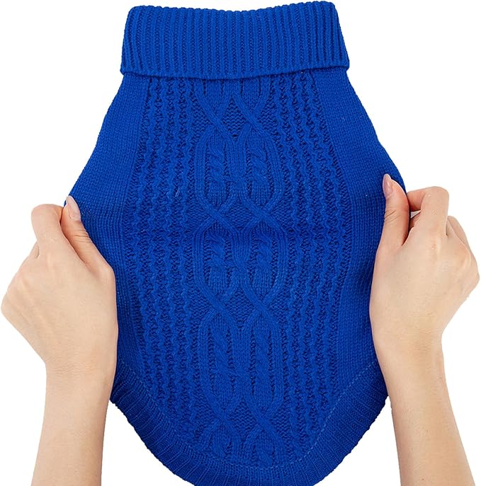 Stretchy Cat Sweater - 17 Colors & 6 Sizes | Snug Winter-Ready Knit for Boy/Girl Cats & Kittens(Dark Blue, Small)