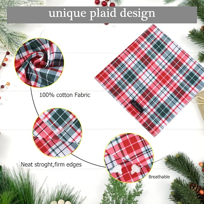 ARING PET Christmas Dog Bandanas, Red Green Pink Holiday Pet Bandana Scarf Triangle Bibs for Puppy Small Medium Large Boy Girl Dogs Cats-S