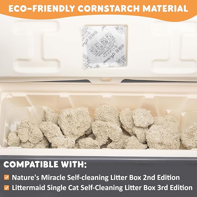 30 Packs Disposable Waste Receptacles Compatible with Nature's Miracle Litter Box 2nd & Littermaid Litter Box 3rd, Kitten Litter Trays with Charcoal Bags, Cat Supplies (Machine NOT Included)
