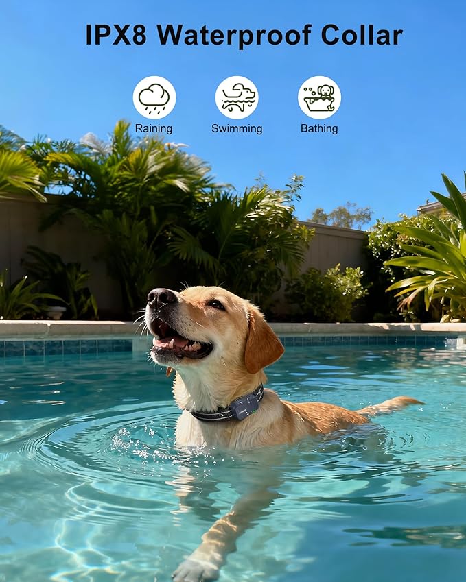 Jugbow Dog Shock Collar - 4500FT Dog Training Collar with Remote, IPX8 Waterproof Electric Dog Collar with 4 Training Modes, Security Lock, Rechargeable eCollar for 10-120lbs Dogs(Deep Blue)