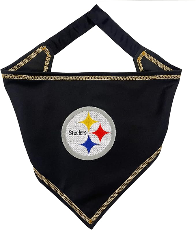 NFL Pittsburgh Steelers TIE Bandana, Large/X-Large. Dog Bandana Scarf Bib for Pet Cat Dog. The Ultimate Game-Day, Party Bandana