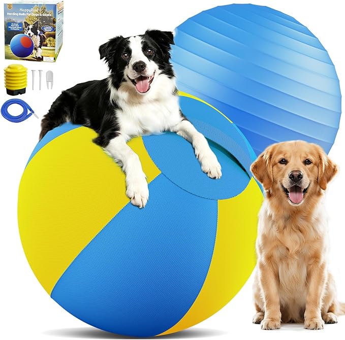 Happypaw 18'' Herding Ball for Dogs – Enhanced Chew Resistance & Heavy-Duty Material,Durable Dog Toy Agility Equipment for Australian Shepherds, Cattle, Border Collies, and Small/Medieum Breed