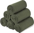 Fleece Throw Blanket Set Bulk for Travel Kids Outdoor Wedding Pet (Olive Green, Pack of 6 50x60 Inches)
