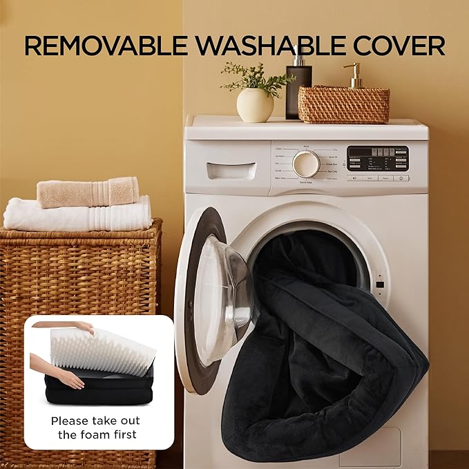 Bedsure L Plus Orthopedic Dog Bed for Large Dogs - Washable Dog Cat Bed Waterproof, L Plus Big Comfort Dogs Couch Sofa with Washable Removable Cover, Pet Bed with Nonskid Bottom, Black, 38"