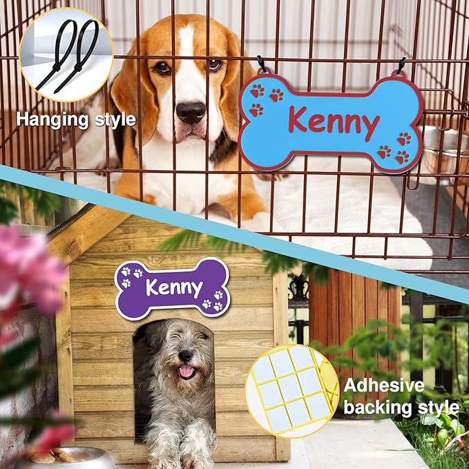 Personalized Dog Crate Sign Custom Dog Kennel Accessories Name Plate Doghouse Sign Decor