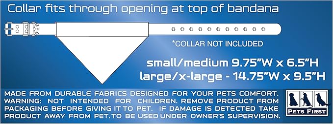 Pets First NFL DOG BANDANA - DALLAS COWBOYS REVERSIBLE PET BANDANA. 2 Sided Sports Bandana with a PREMIUM Embroidery TEAM LOGO, Small/Medium. - 2 Sizes & 32 NFL Teams available, DAL-3217-S-M