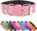 Heavy Duty Tactical Dog Collar - 1.5" Width Military Durable Thick Nylon with Adjustable Metal D Ring & Buckle Working Training K9 Collar for Medium Large Dogs (M(17"-20"), Pink)