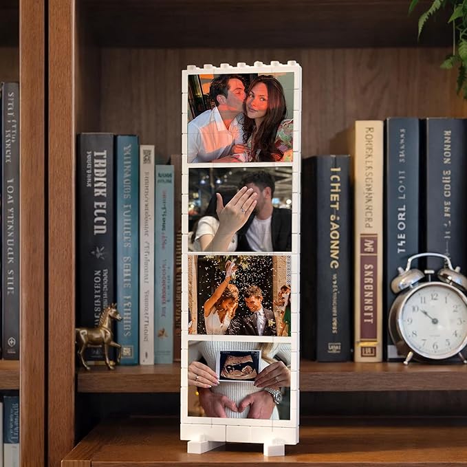 NAZENTI Personalized Photo Building Blocks For Couples, Bricks Style Puzzle Blocks Gifts For Boyfriend, Custom Home Decor & Valentines Day Gift, Anniversary Keepsake gifts for Couple Family Besties