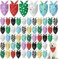 Weewooday 50 Pcs Holiday Dog Bandanas Bulk for Valentine's & St. Patrick's Day, Easter Happy Birthday Summer Soft Bibs Adjustable Triangle Bandana for Small Medium Large (25.6 x 17.7 x 17.7 Inch)