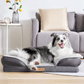 Dog Bed for Small and Medium Dogs & Cats, Waterproof Lining for Indoor Outdoor in-Car Use Removable Washable Cover with Zipper Up to 50lb, 28"x23"x7"