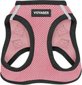 Best Pet Supplies Voyager Step-in Air Harness - All Weather Mesh, Reflective, No Pull Harness for Dogs, Cats - Secure with Hook & Loop Fastener, Buckle, Double D-Rings - Pink/Black Trim, XXS