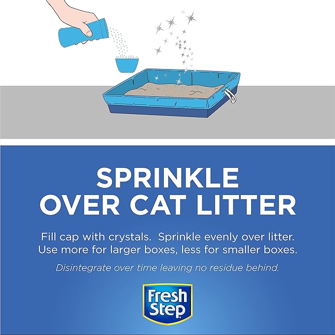 Fresh Step Cat Litter Crystals Deodorizer, Non Toxic Odor Neutralizing Crystals for Litter Boxes that Help Control Smells and Keep Home Areas Fresh, Fresh Scent, 15 Ounce - 12 Pack