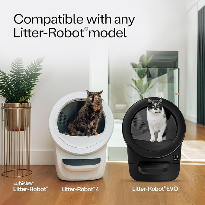 Litter-Robot Waste Drawer Liners by Whisker, 25 Pack - Litter Box Liners, Custom Fit for Litter-Robot, 9-11 Gallons of Capacity, Quick to Install and Easy to Empty
