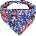 ARING PET Floral Dog Bandanas, Blue Pink Orange Flowers Pet Bandana Scarf Triangle Bibs for Puppy Small Medium Large Boy Girl Dogs Cats-L