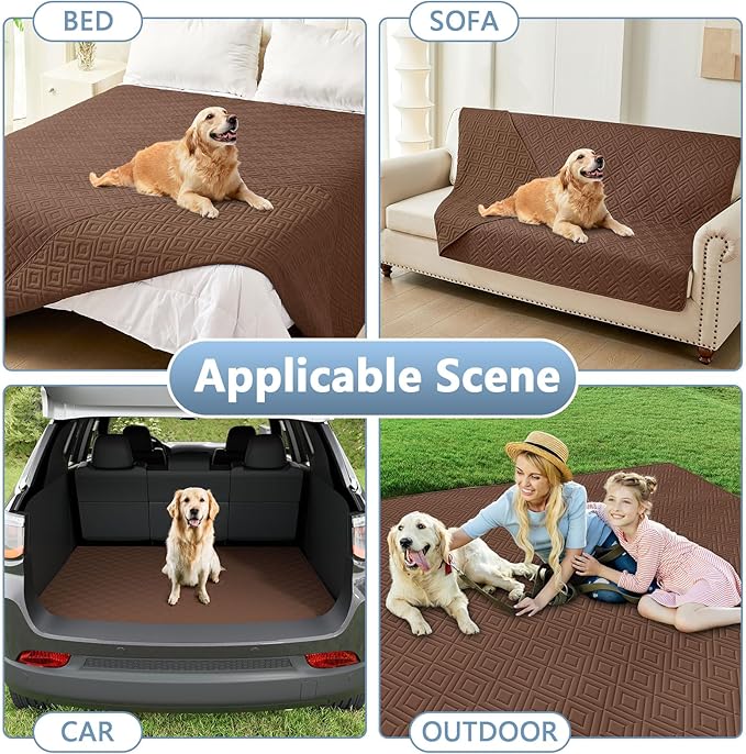 hyha Waterproof Dog Blanket, Soft Dog Bed Cover Pet Blankets, Waterproof Sofa Couch Cover for Dogs Washable, Reversible Pet Couch Covers for Sofa Furniture (40x70 Inch, Brown/Brown)