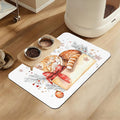 Cat Dog Cat Food Mat–Christmas Stocking Absorbent Waterproof Placemat for Food and Water Bowls, Non Slip Rubber Backing, Feeding Mat for Clean Floors 12"x20"