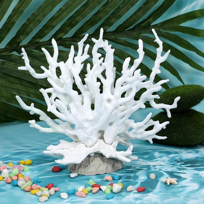 Fish Tank Fake Coral, Artificial Aquarium Coral Ornament, Aquarium Decor Plastic Plant Small, Multi-Purpose Simulation Water Grass, Faux Aquariums Ornament