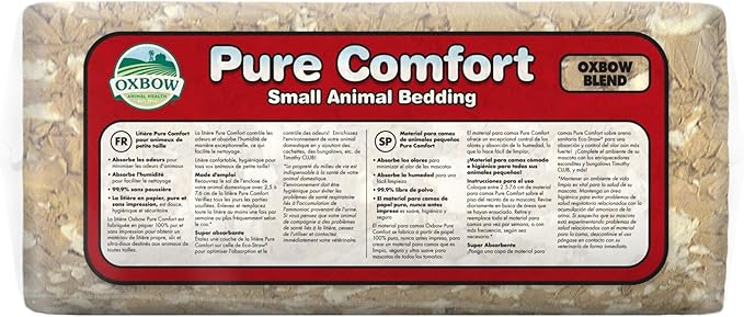 Oxbow Pure Comfort Bedding, Rabbit, Hamster, & Guinea Pig Bedding, Bunny Supplies for Litter Box, Pet Safe, Low Dust, Oxbow Blend, 72 Liter Bag