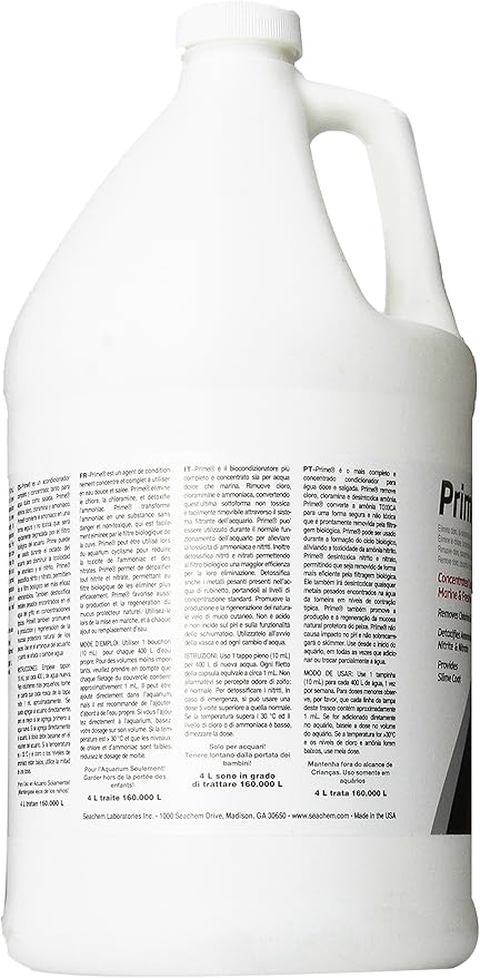 Seachem Prime Fresh and Saltwater Conditioner - Chemical Remover and Detoxifier 1 gal