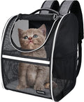 BAGLHER Pet Carrier Backpack, Ventilated Design, Pet Travel Backpack with Comfortable Shoulder Straps, Thicker Bottom Support, Two-Way Entrance Pet Carrier Backpack, Black