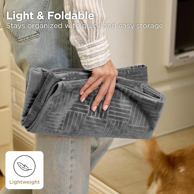 Bedsure Waterproof Couch Cover for Dogs Washable - Waterproof Blanket for Couch Sofa Cozy, Lightweight Furniture Protector for Pet Cat Quick Drying Puppy, Ash Grey, 30x70IN