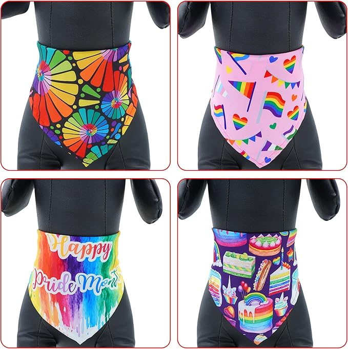 30 Pack Pride Dog Bandanas Bulk for Small Dogs Kittens Breed 18 Inch Rainbow Dog Bandanas XS Puppy Doggy LGBT Dogs Bandana Grooming S