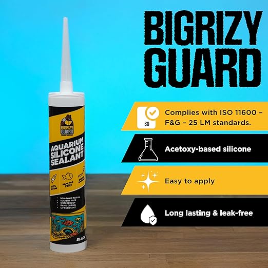 Aquarium Silicone Sealant Black 2x10.14 Fl oz Cartridge - Aquarium Safe Silicone for Fish & Plants | 100% Waterproof, Premium, Non-Toxic, Solvent Free, Strong Bond, Fast Curing (2 Pack)