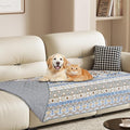 Waterproof Dog Blanket, Bohemian Dog Bed Cover Pet Blanket, Reversible Sofa Couch Cover for Dogs Washable, Protect Furniture Bed Couch Sofa for Puppy Cat (Beige Medallion, 30×70 Inch)