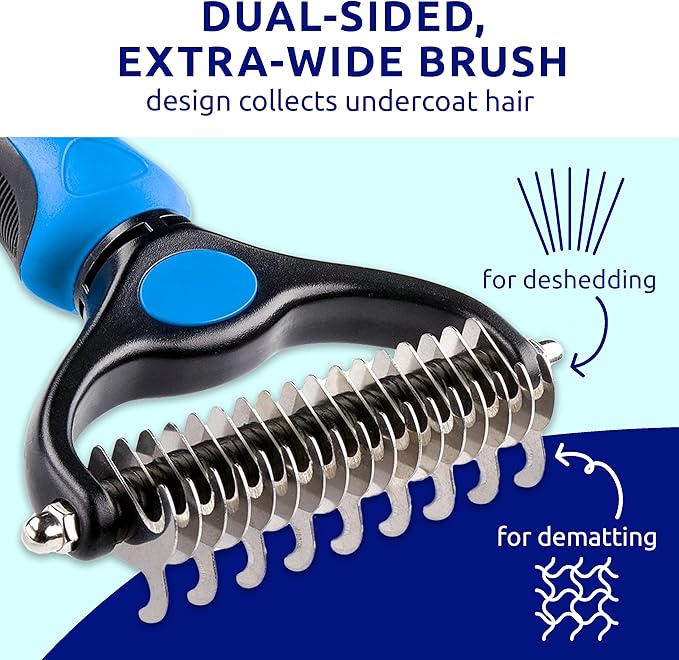 Pat Your Pet Deshedding Dog Brush For Shedding – Cat Brushes For Indoor Cats, Double-Sided Cat Brush Deshedding & Grooming Tool For Long Haired And Short Haired Dogs, Skin-Friendly