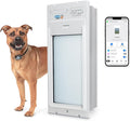Power Pet Automatic ROLL UP Door by High Tech Pet Brand - Motorized Panel Rolls Up - Pet Operated - Remote App Control - 24/7 Exit & Entry Timers (Medium, Wall Mount)