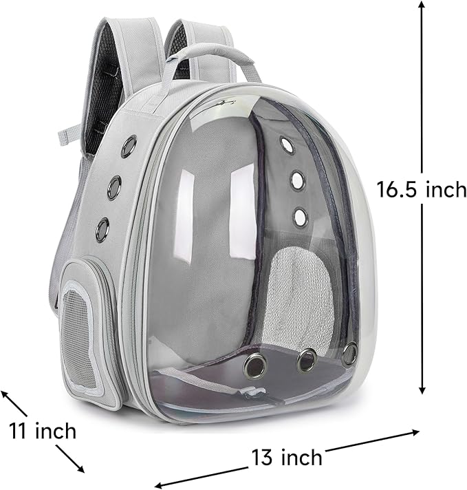 Cat Bubble Backpack Carrier for Small Medium Dogs Cats Carrying Bag, Airline Approved Pet Travel Carrying Bag Dog Hiking Walking Outdoor Backpack (Gray)