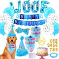 Dog Birthday Party Supplies, Adjustable Dog Bandana Set with Hat, Banner, Balloons and Bow Tie for Party Decorations Festive Accessories Party Photos & Celebrations- Large Medium Small Pet Puppy Dogs