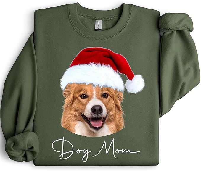 Custom Dog Mom Shirt for Women Pet Ears Sweatshirt with Name Unique Puppy Line Art Cute Dad Hoodie for DogDad Owner Lover
