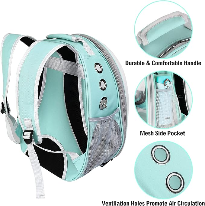 Bird Backpack Carrier with Perch, Portable Wild Bird Travel Cage Bag, Parrot Carrier Cockatiel Cage w/Toy Stainless Steel Food Bowl Tray for Conures Parakeet Budgie Canary Lovebirds Small Animals