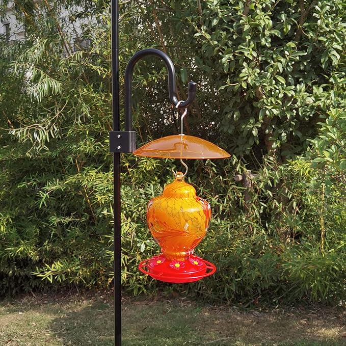 Small Rain Cover for Bird Feeder - Mini Orange Yellow 8" X 2 PC Hanging Weather Guard Protective Dome - Dia. 20CM