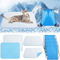 Chunful 4 Pack Pet Cooling Mat 18 x 14 Inches Cooling Pads for Cats Summer Ice Silk Self-Cooling Pet Mat Portable Washable Non-Skid Dogs Blanket Pad for Small Dogs Puppy and Cats up to 10 Lbs